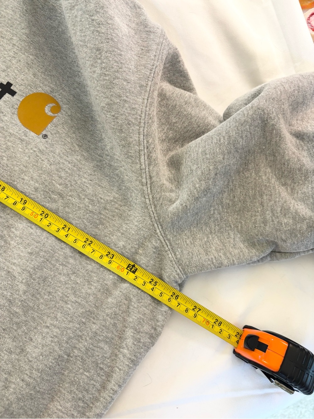 Carhartt Heather Gray Hoodie with Gold Logo - Picture 5 of 7